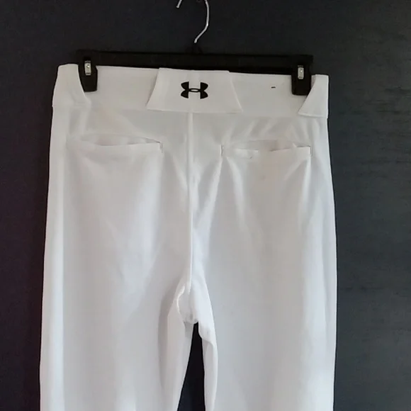GUC Under Armour athletic pants white double snap size medium - Picture 6 of 7